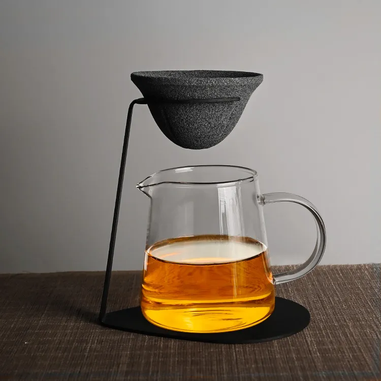 矿石无孔茶漏过滤器家用茶滤茶具配件茶滤茶漏一体公道杯分茶神器商品图