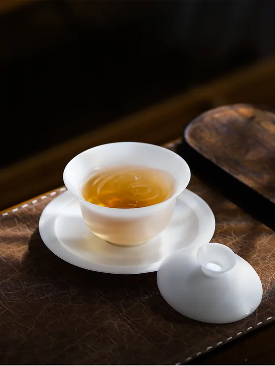 茶趣先生冰心盖碗冰种超薄大师级盖碗三才中式白瓷盖碗防烫手茶具