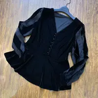 （现货）2025新款丝绒拼色长袖衫21215