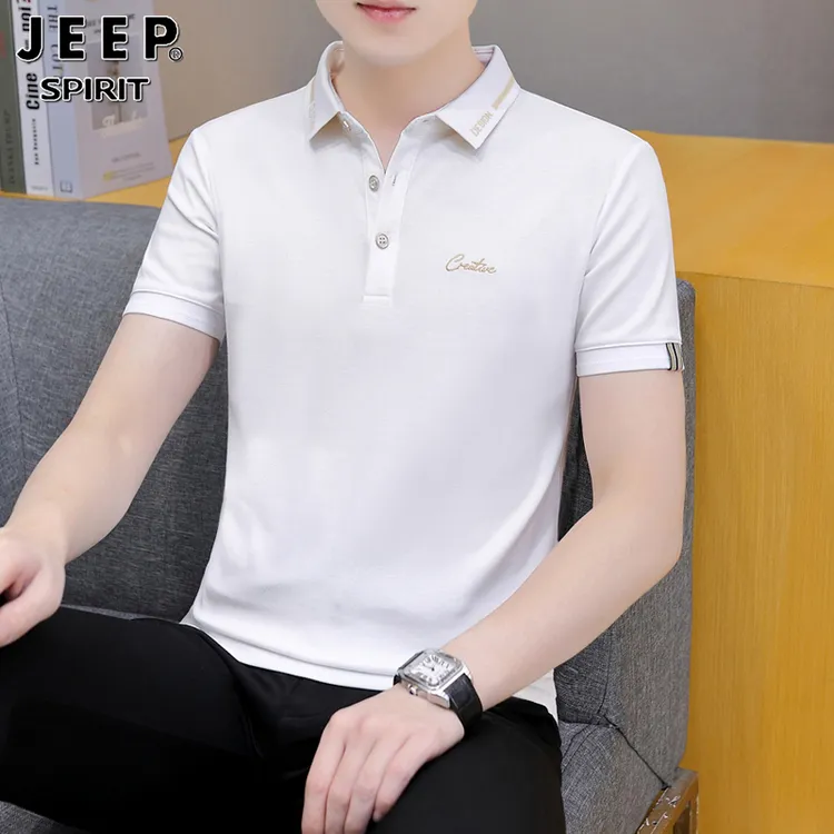 Jeep吉普polo衫男士短袖2025夏季新款翻领半袖潮流带领t恤上衣服