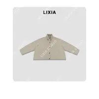 LIXIA【麦田序章】立领山系设计师工装慵懒风棉质宽袖外套-D9539