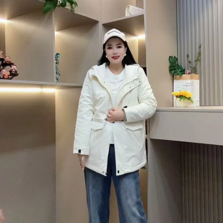 冬季加棉外套-甜 5158时尚休闲显瘦中长款设计胖MM大码女装新款