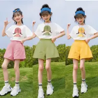 夏季女童套装新款儿童短袖短裤中大童运动两件套女孩时尚宝宝洋气