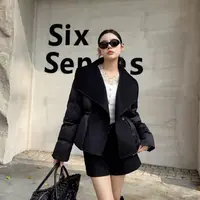 【冬日温柔】大翻领系带收腰白鸭绒保暖外套