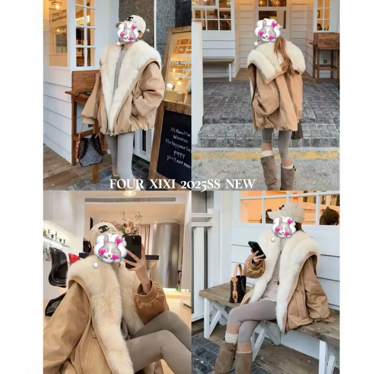 XIXI25NEW|莫兰手写|秋冬时髦环保毛加厚保暖慵懒毛毛外套