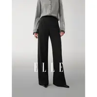 ELLE女装休闲裤2025冬季新款高腰宽松小个子通勤阔腿裤子EK52257