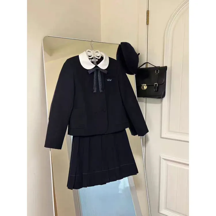 【昭和少女】双排扣圆领少女学院温柔风jk西服套装