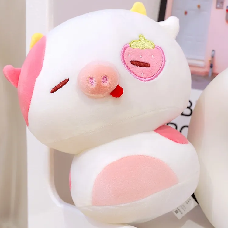 可爱蘑菇草莓猪牛玩偶小猪猪公仔毛绒玩具超软睡觉抱枕生日礼物女