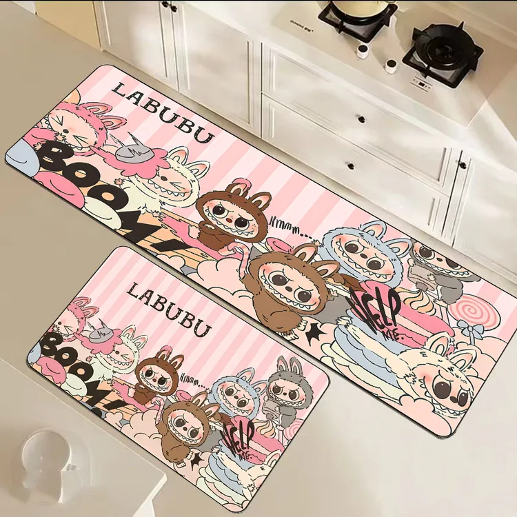 【两块装】拉布布40*60+40*100cm新款卡通儿童少女可爱脚垫