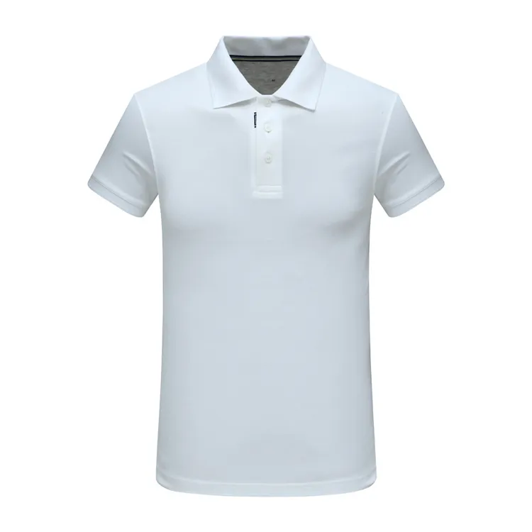 F3642恺男式夏季短袖T恤 棉翻领套头休闲商务上衣 白色弹力