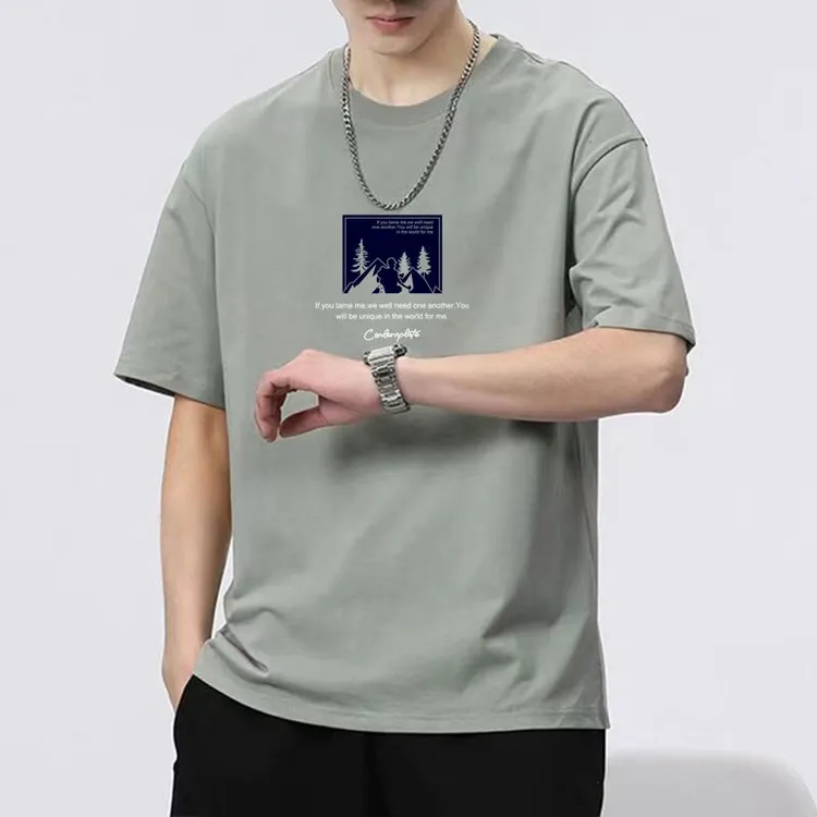 新款棉短袖夏季圆领宽松简约休闲百搭男士t恤白色半袖男女同款