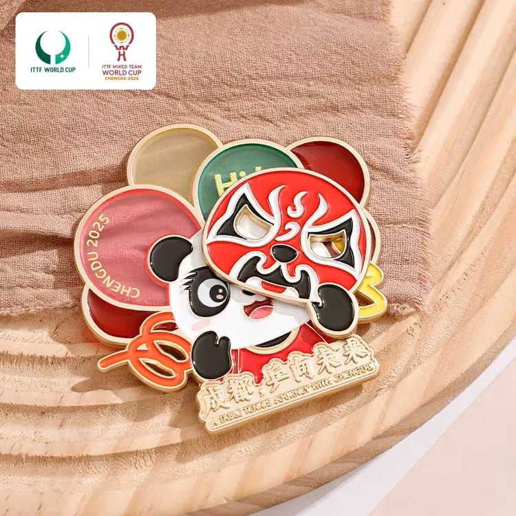 2025年成都混合团体世界杯乒乓赛事纪念品川剧变脸冰箱贴装饰配饰
