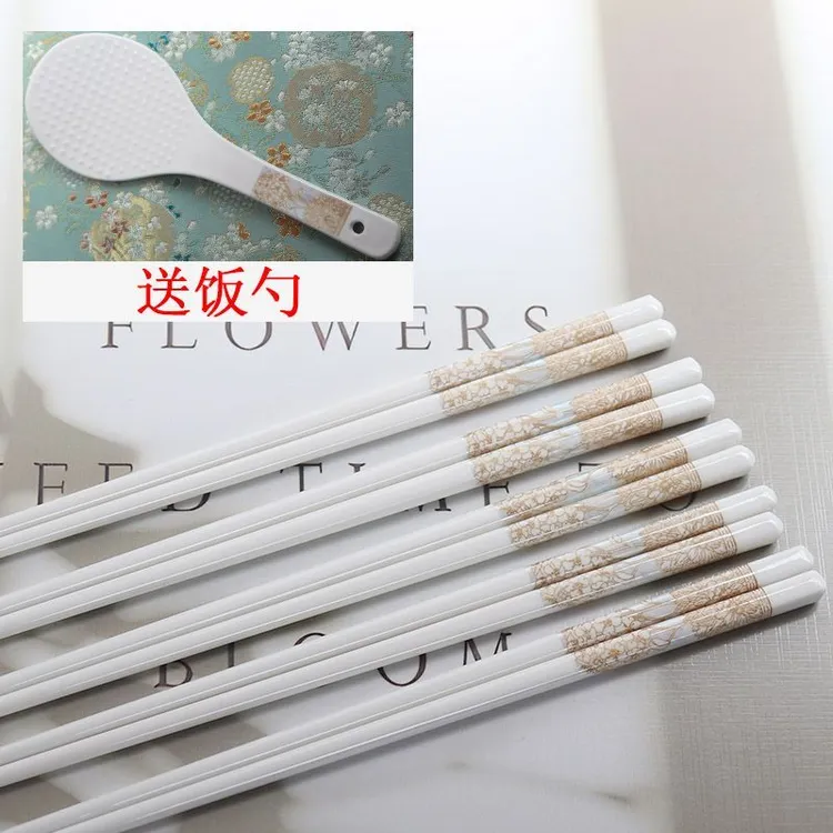 耐用家用陶瓷高档筷子易清洗抗菌耐高温防霉防滑餐具食品级瓷防菌