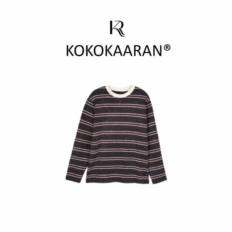 kokokaaran/可可咔伦【年轮】磨毛条纹舒适保暖长袖毛衣SH250774