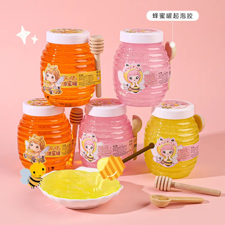 新款蜂蜜罐起泡胶抖音网红史莱姆水晶泥学生小孩子解压玩具泥彩泥