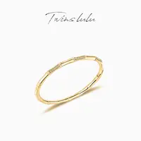 TWINS LULU 镀K金 【节节高升】精致百搭竹节手镯TSS7443