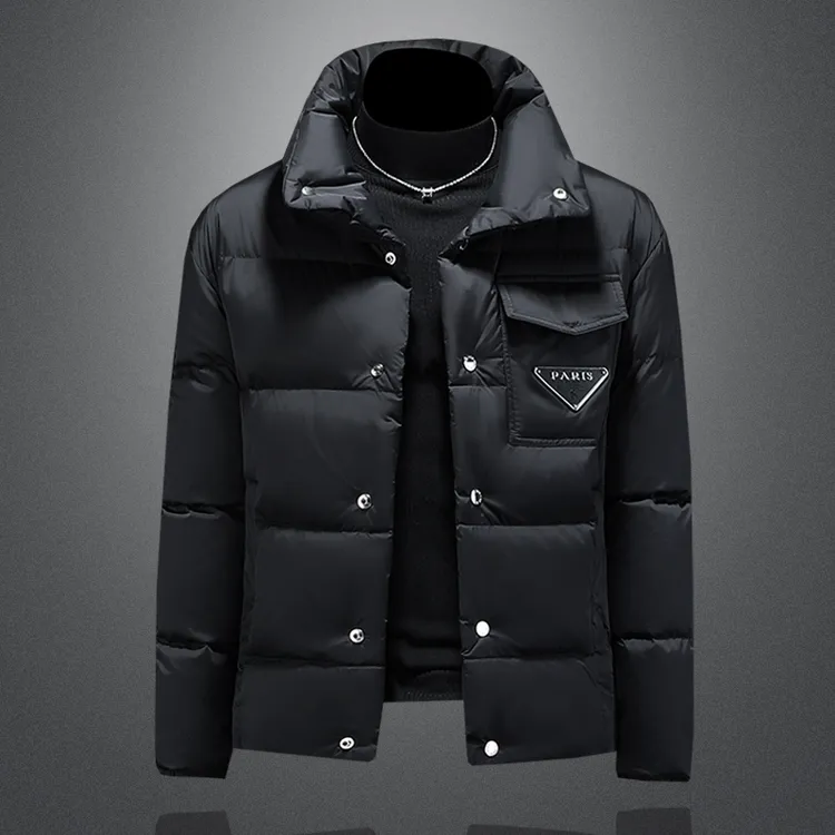 荷波撒纳温轻奢厚款立领羽绒服男士青年抗寒保暖冬装潮牌鸭绒外套