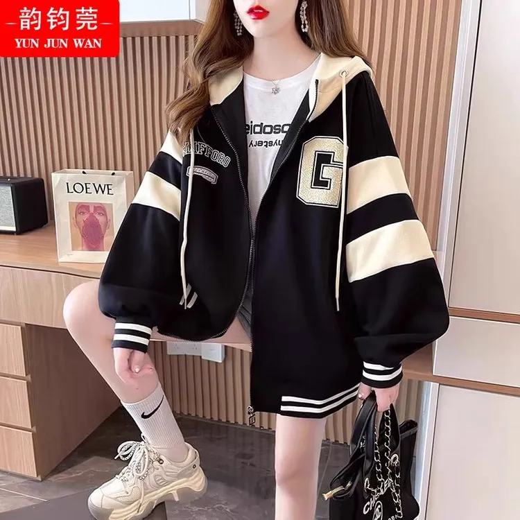 薄款卫衣外套少女装春秋2025新款初中高中学生宽松休闲开衫棒球服