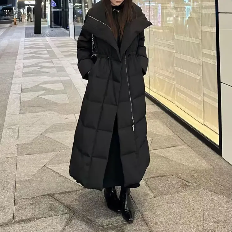 （露哥定制）冬季时尚收腰百搭显瘦长款外套