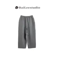 【柏栗良品】早秋新品~百搭舒适宽松微垮小哈伦九分休闲裤卫裤K125