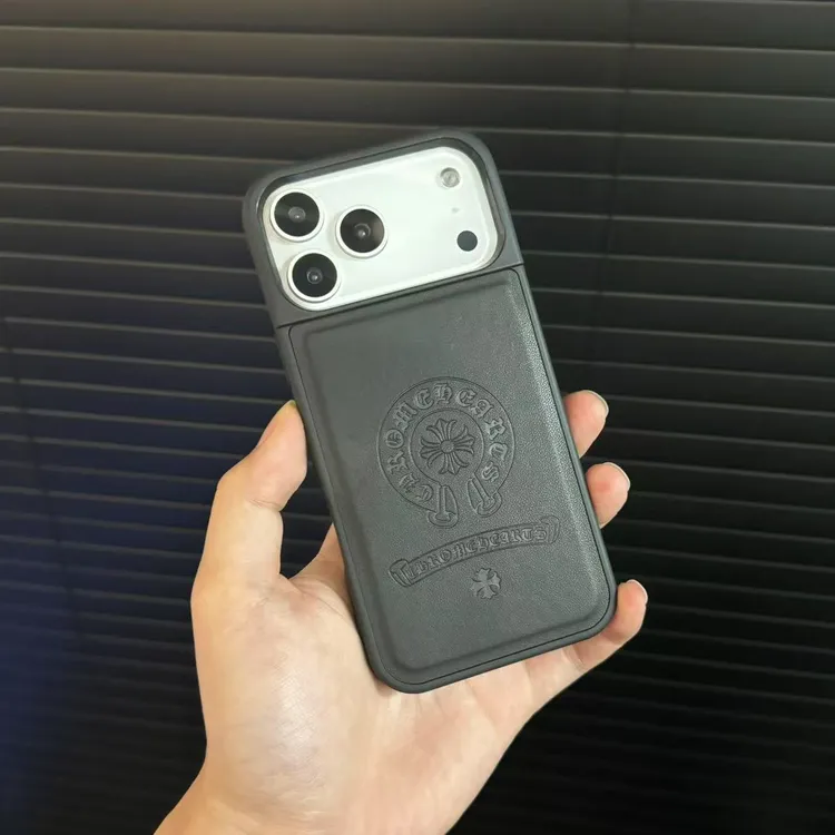 皮质克罗心适用苹果17promax美式复古手机壳iPhone16潮牌15/14/13