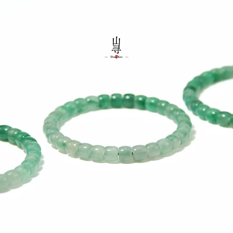 天然非洲翠精工直切极限弧渐变配色手串7mm（多样性发其一）