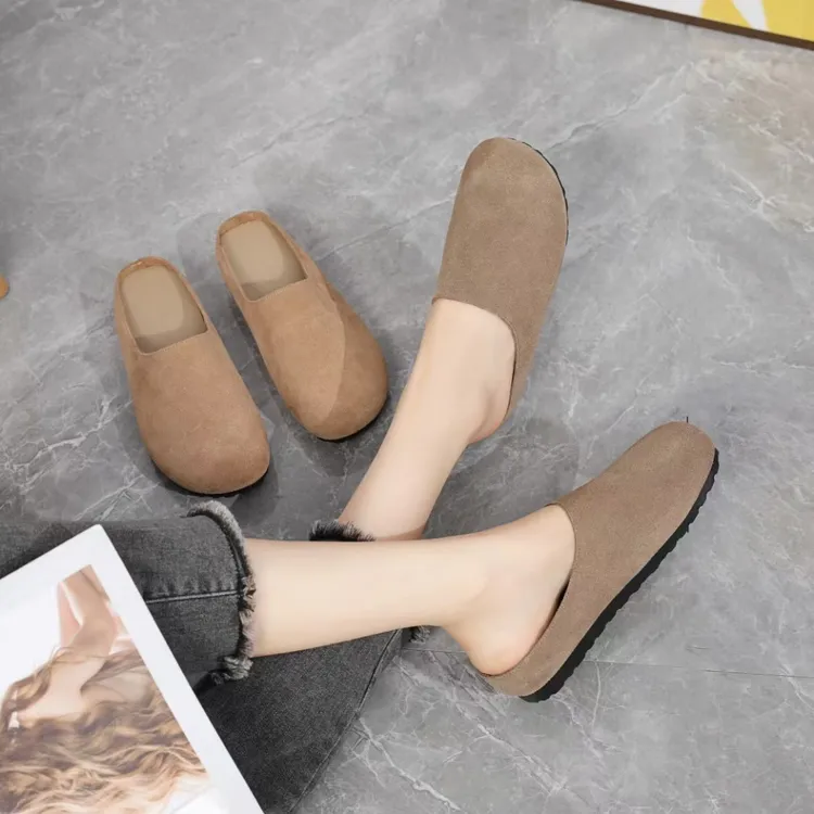 真皮软底半托勃肯鞋