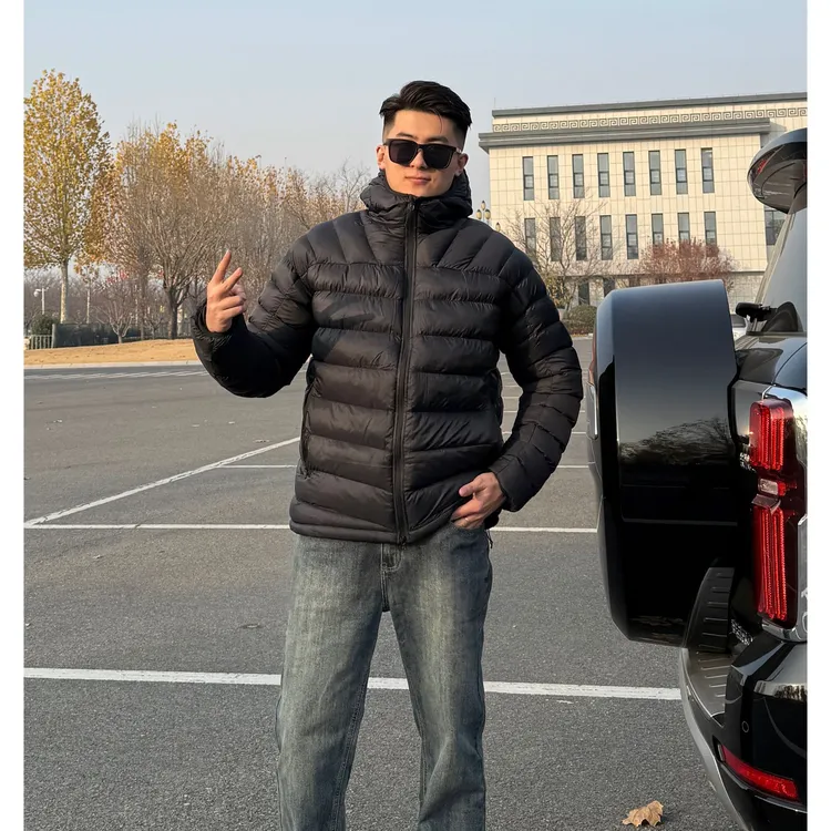 LINYU美式硬汉连帽防风防泼水保暖轻便男户外P棉连帽棉服棉衣 