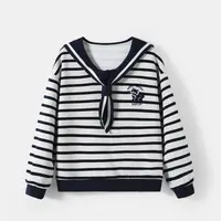 女童卫衣秋款2025新款女孩衣服条纹海军领儿童秋装上衣Q62988