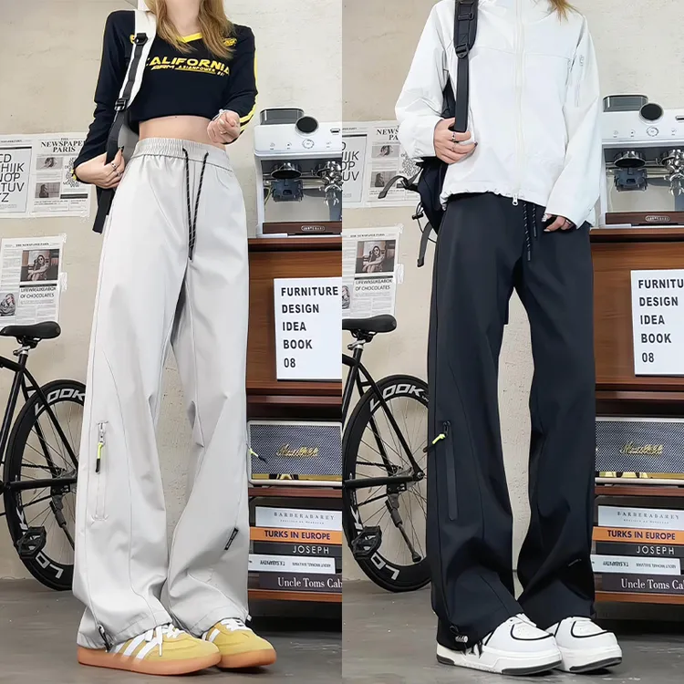 秋冬季三防加绒加厚冲锋裤男女新款窄版显瘦直筒大码户外休闲长裤