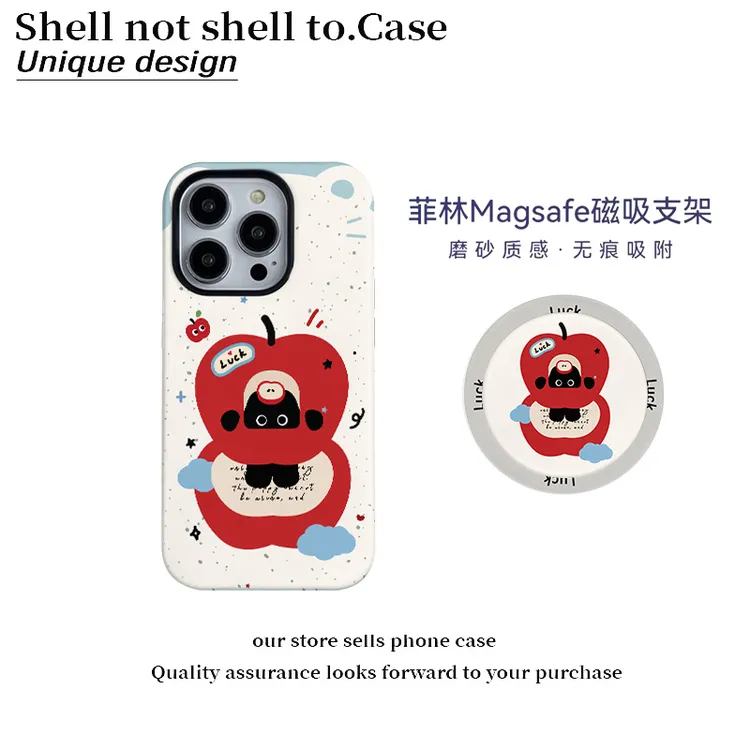 简约苹果猫菲林二合一适用苹果1516promax手机壳vivo华为小米oppo