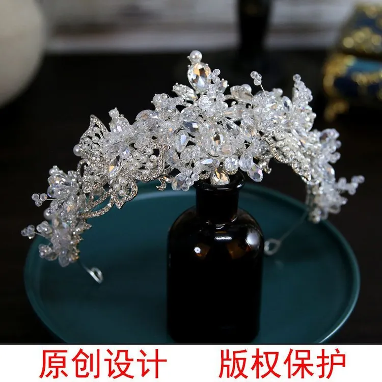 新款韩式超仙美新娘结婚皇冠头饰水晶王冠头冠发饰主婚纱配饰