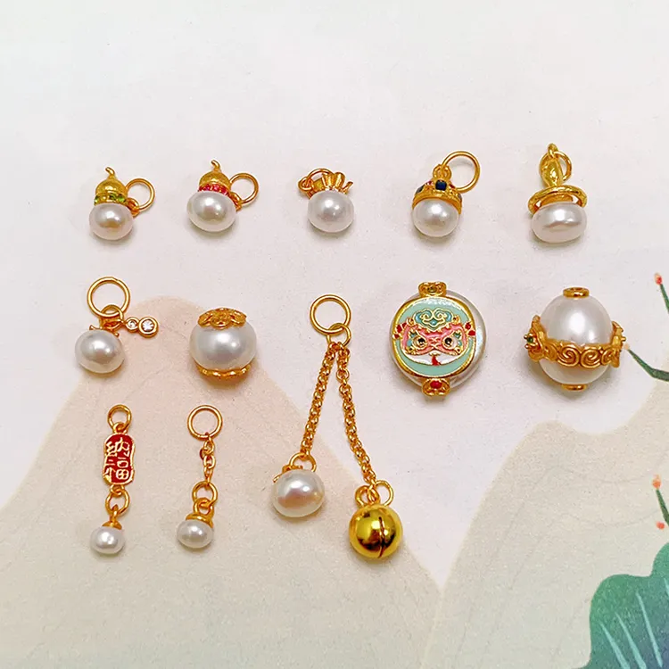 925银银制品 葫芦提溜隔珠桶珠配件s925配件古风复古
