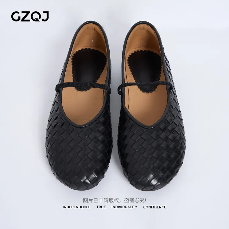 老琴私服 欧若风复古文艺编织女鞋一脚蹬凉鞋 6681