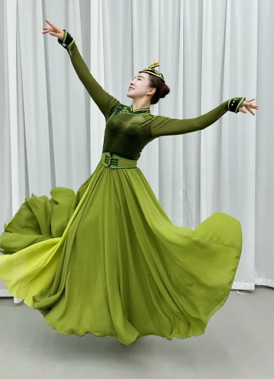 静静老师同款蒙古舞蹈服广场舞舞台表演练习服学生艺考练习表演服