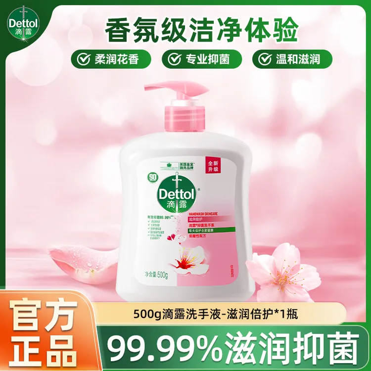 滴露抑菌洗手液500g滋润清洁儿童学生家用便携官方正品易冲洗