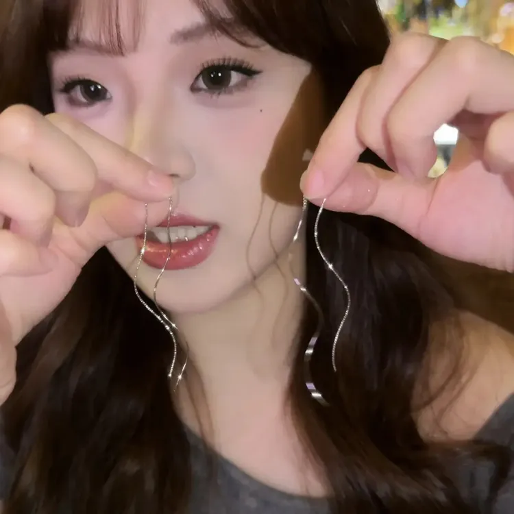 铜合金耳饰 波浪流苏耳线女爆款小众气质款耳坠耳环耳饰
