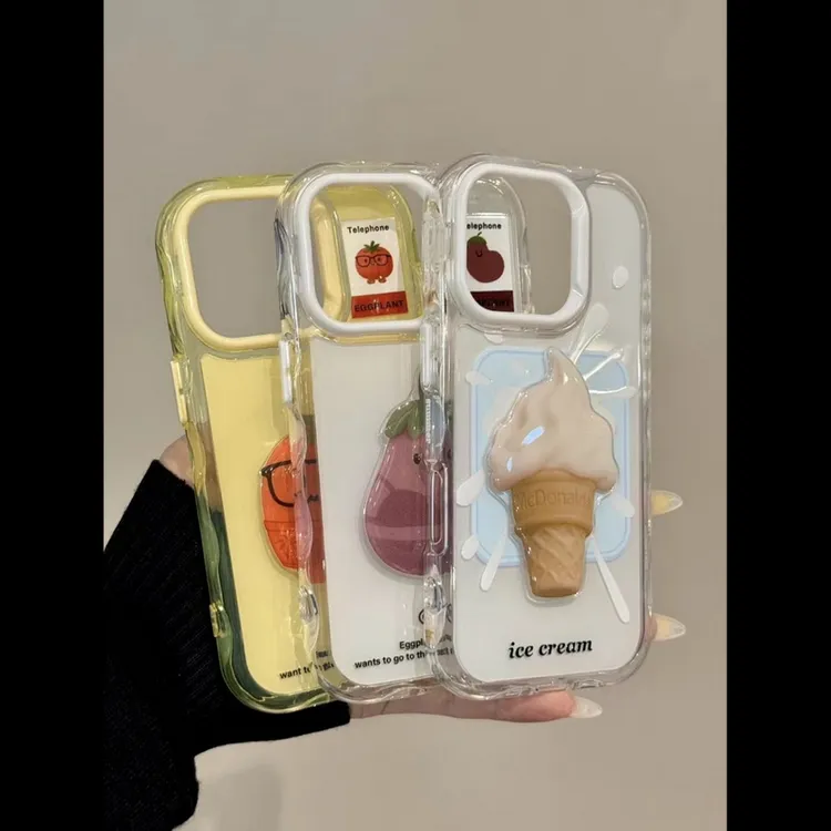 ins小众冰淇淋茄子西红柿适用iPhone16promax手机壳苹果15/14女13