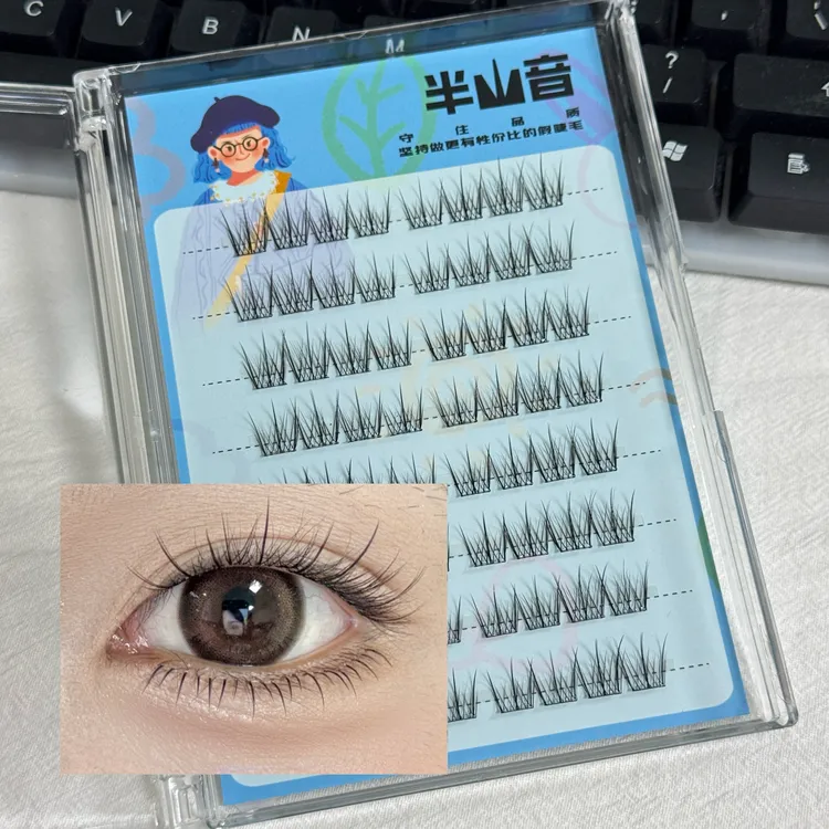 清透上镜鸟系假睫毛长款12mm鸟啾啾韩系女团根根分明仿真免胶新手