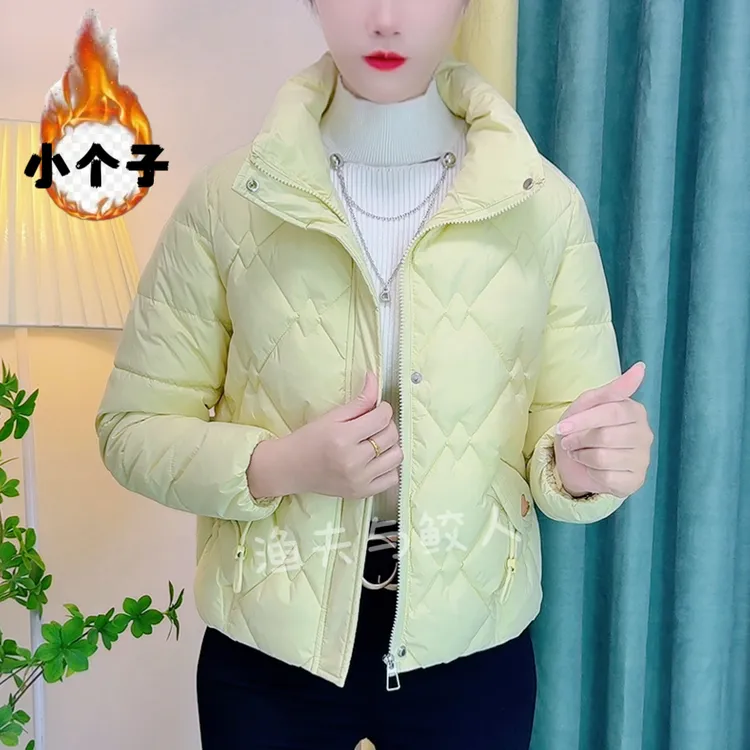 小个子纯色洋气立领时尚棉服女冬季新款显瘦百搭轻便保暖棉衣