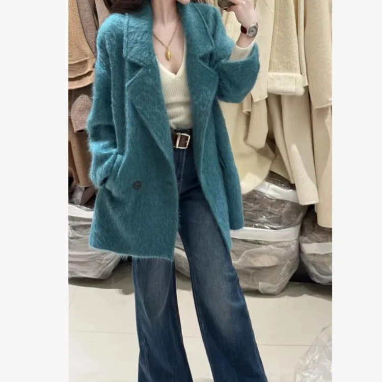 时尚中长款外套潮流百搭复古修身女装上衣搭配裤子时尚