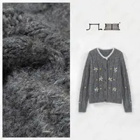 几里与麻 慵懒风勾花圆领毛衣开衫 衣长58胸围110 2081131