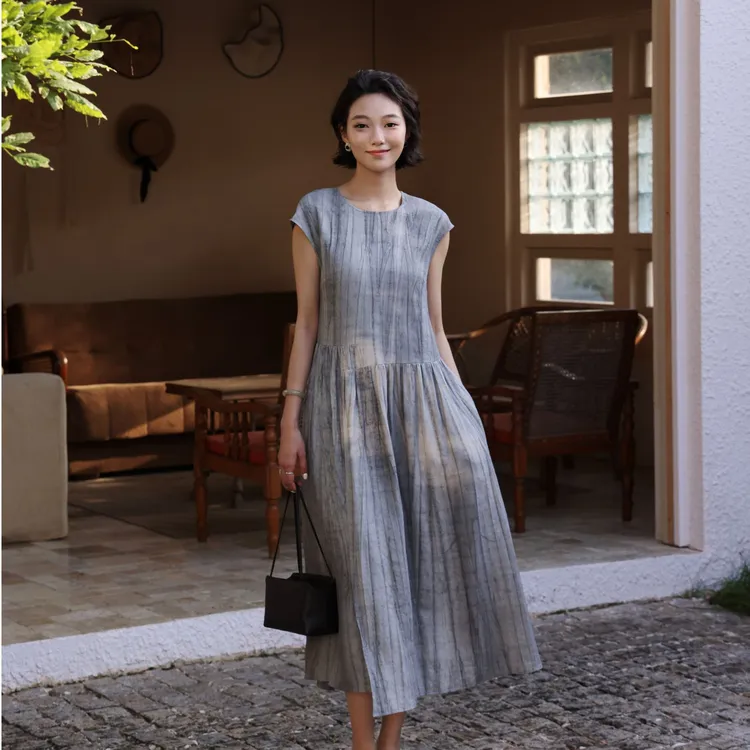 ZOZO HOME|肌理之美炒色拼接飞袖时尚夏日休闲显瘦连衣裙q173553p
