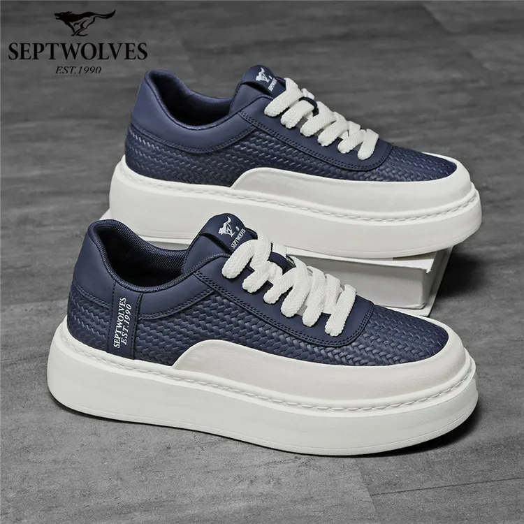 七匹狼2026春夏新款潮流男鞋男士运动休闲编织设计透气百搭板鞋男商品图