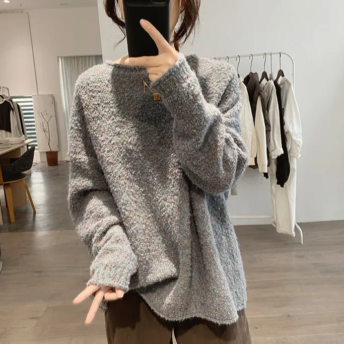 毛衣冬季女秋冬慵懒风时尚洋气温柔宽松遮肚加厚慵懒秋冬百搭上衣