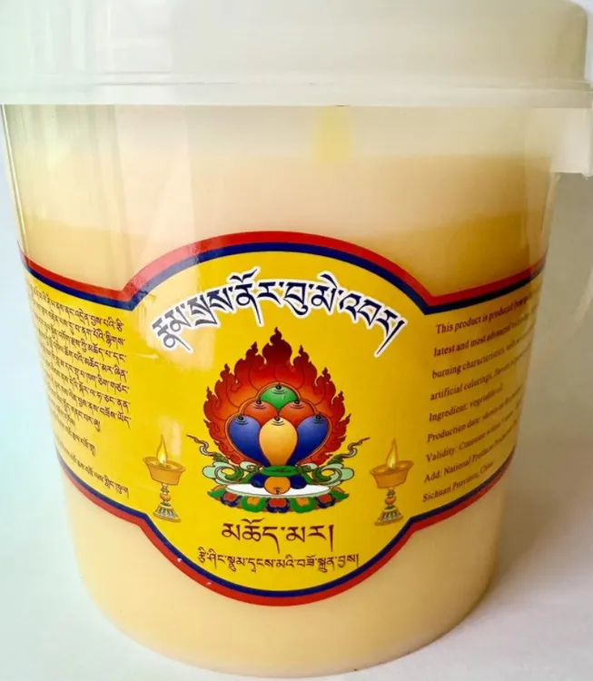 厂家直销固体酥油无烟无味纯天然植物供灯佛供灯酥油灯2斤桶装