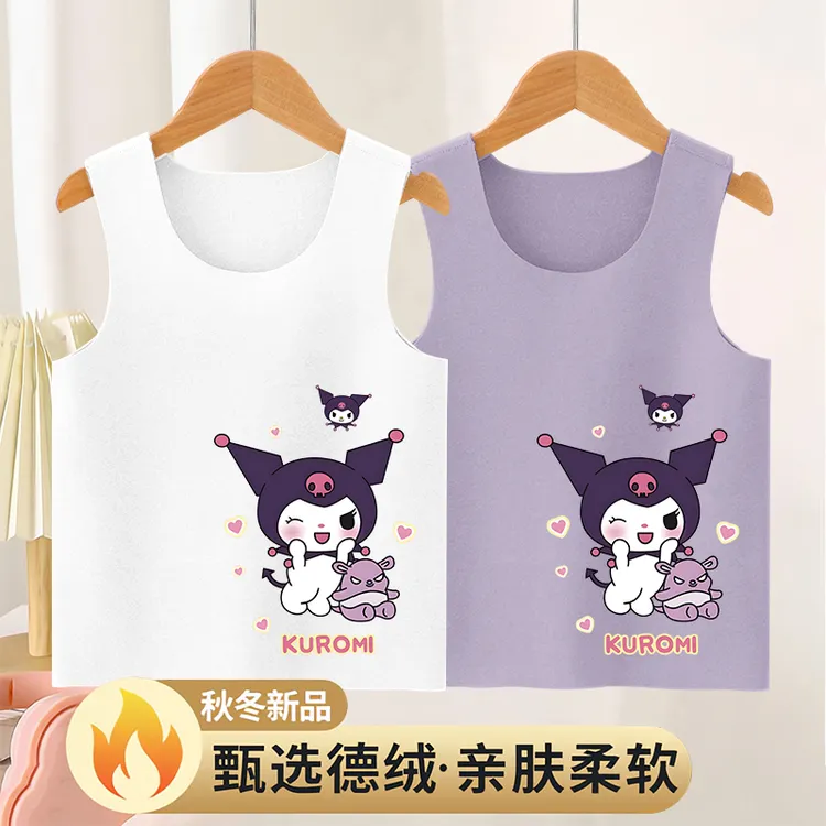 儿童德绒背心女孩无痕保暖秋冬马甲女童坎肩宝宝卡通护肚打底内衣