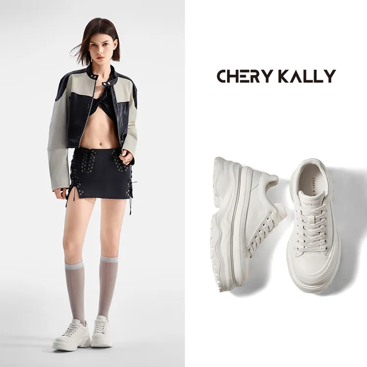 【李小冉同款】厚底小白鞋时尚高级感旅游鞋子女款秋冬无感增高9cm