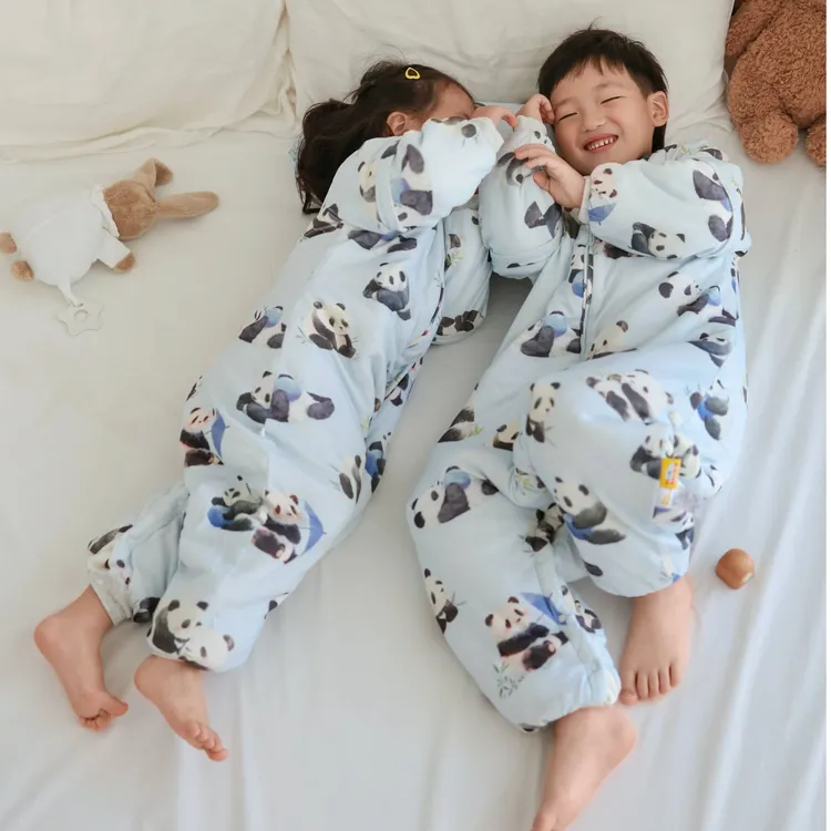 【断码】A类婴幼儿薄棉分腿睡袋婴儿秋冬宝宝儿童安抚豆豆绒防踢被