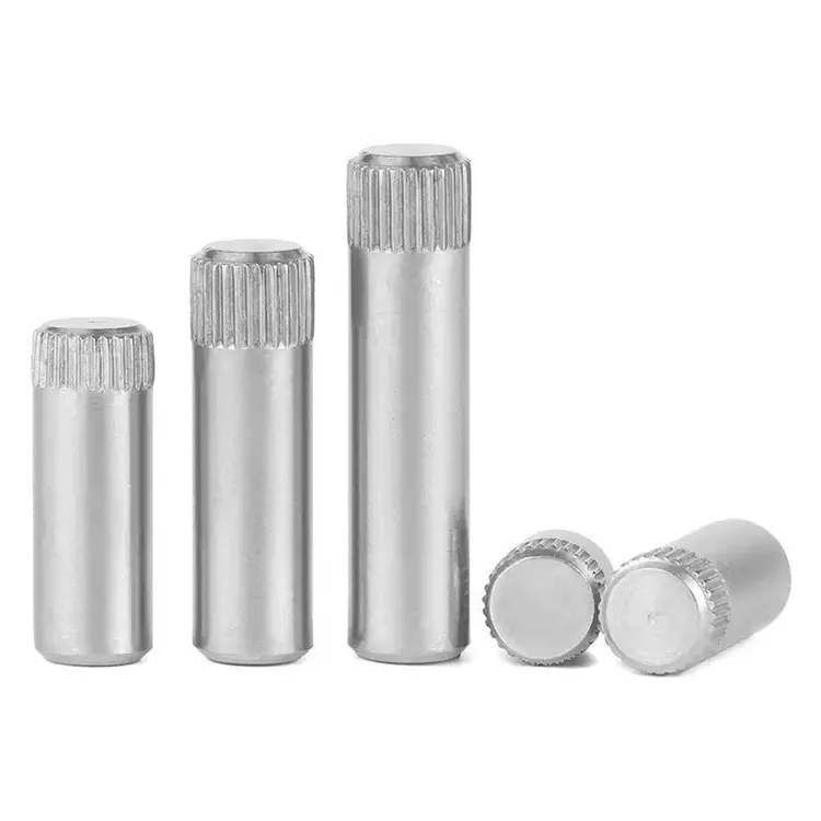 新疆西藏包邮现货批发304不锈钢滚花销 搓丝合页销钉 圆柱滚花定